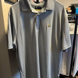 Columbia Gray Striped Polo Shirt